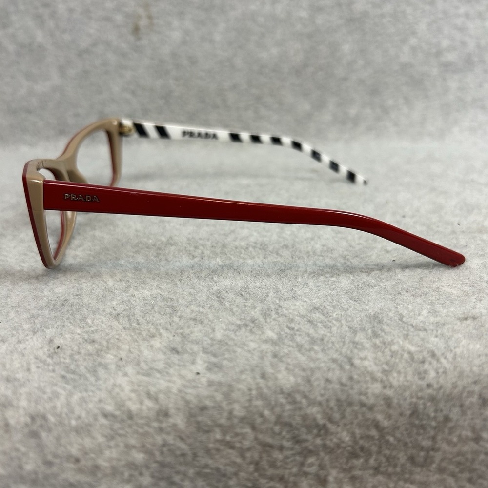 Prada Pr 10xv Red Rectangular Eyeglass Frames Bla… - image 3